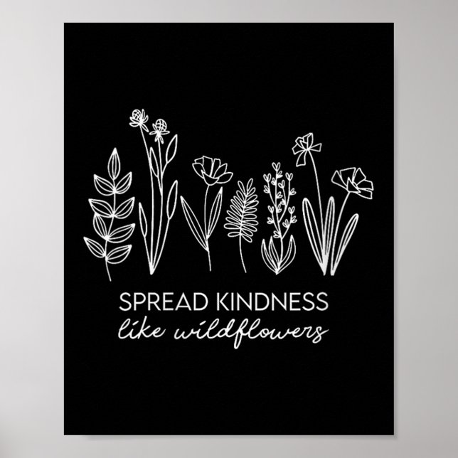 Womens Spread Kindness Like Wildflowers Insrationa Poster (Vorne)