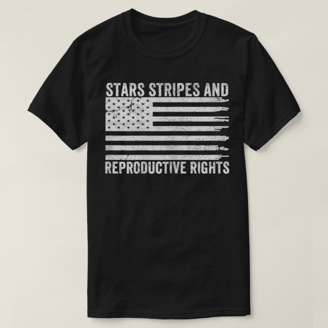 Womens Stars Streifen Reproduktionsrechte Patrioti T-Shirt (Design vorne)