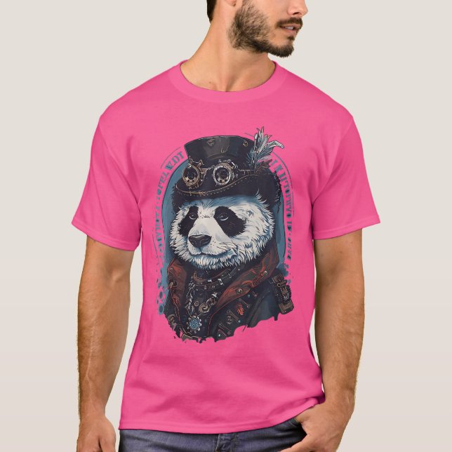 Womens Steam Punk Pandabear Steampunk Art T-Shirt (Vorderseite)