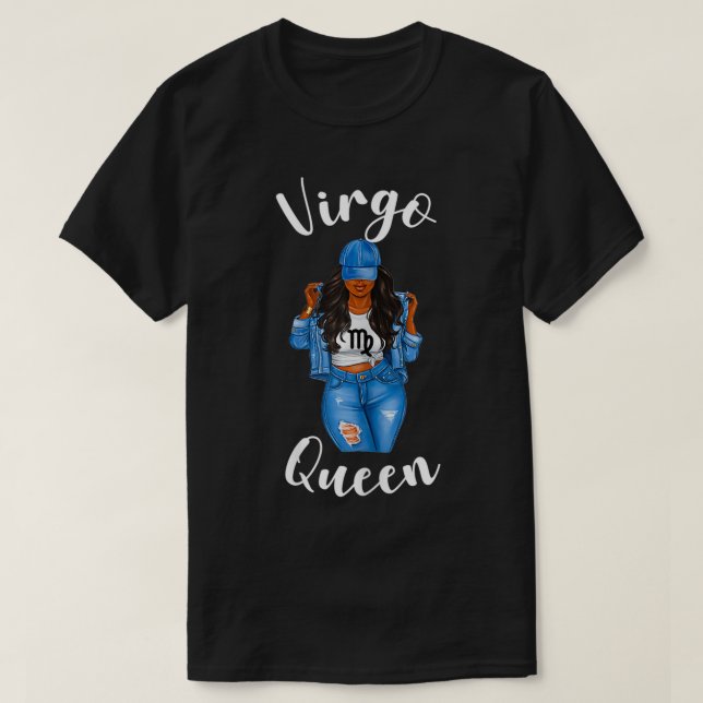 Womens Streetwise Virgo Queen African American Bla T-Shirt (Design vorne)