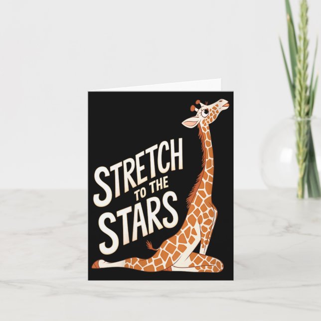 Womens Stretch Toward The Galaxy Sitive Yoga Giraf Karte (Vorderseite)