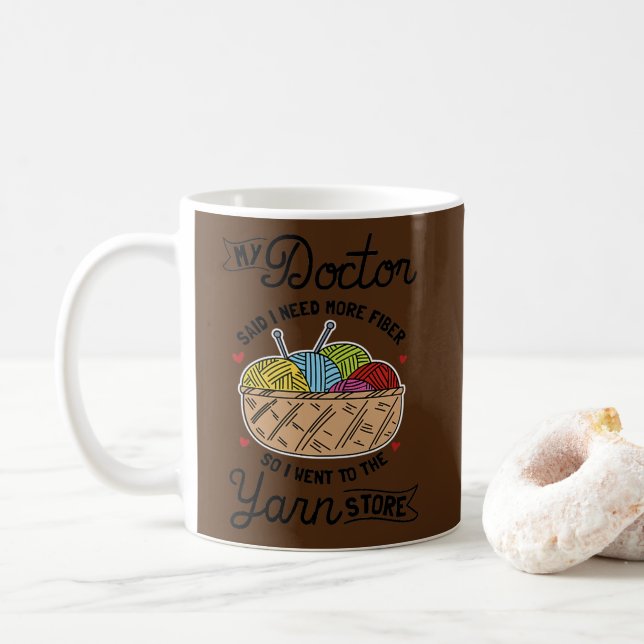 Womens Strickdesign für ein Knitterknittern  Kaffeetasse (Mit Donut)