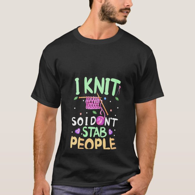 Womens Strickgarn Knitter I Strick Also ich D T-Shirt (Vorderseite)
