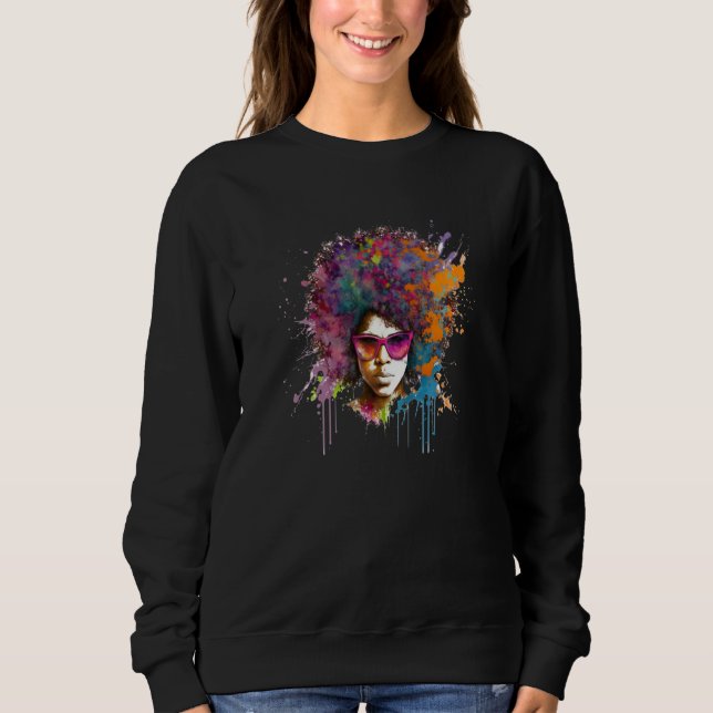 Womens Strong Afro Black Women African American  2 Sweatshirt (Vorderseite)