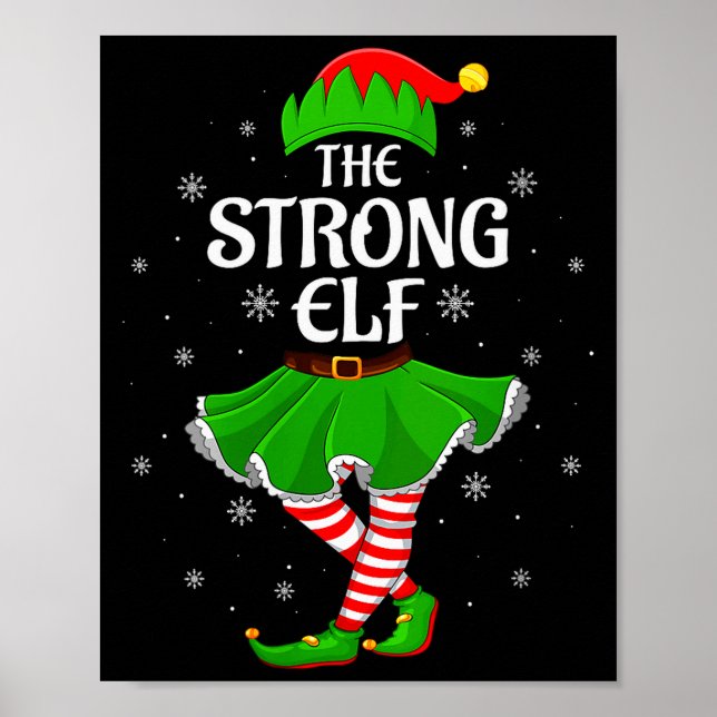 Womens Strong Elf Christmas Family Girls Women Elf Poster (Vorne)
