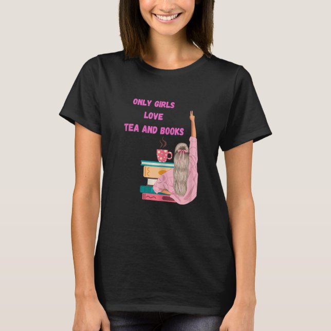 Womens Strong Girl - Funny Book & Tea Lover T-Shirt (Vorderseite)
