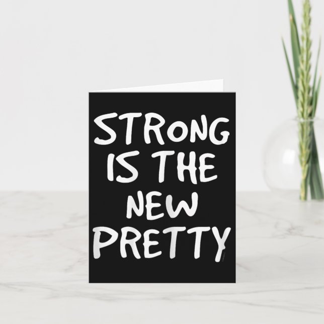 Womens Strong Is The New Pretty Shirt - Gym Motiva Karte (Vorderseite)