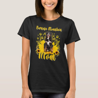 Womens Sunflower Bernese Mountain Mama Dog Mother' T-Shirt