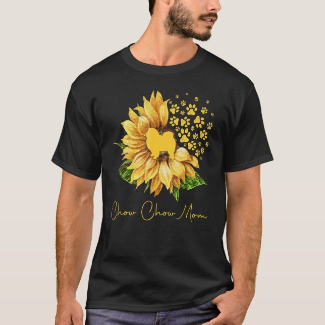 Womens Sunflower Chow Chow Mama Hund Lover T-Shirt (Vorderseite)