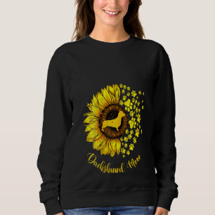 Womens Sunflower Dackel Mama Hund Lover Sweatshirt
