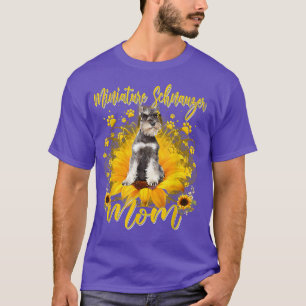 Womens Sunflower Miniatur Schnauzer Mama Hund Love T-Shirt