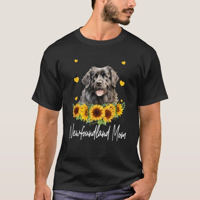 Womens Sunflower Newfoundland Mom Dog Lover  T-Shirt (Vorderseite)