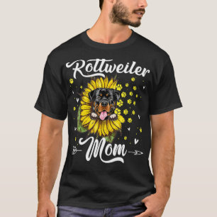 Womens Sunflower Rottweiler Mama Dog Lover Geschen T-Shirt