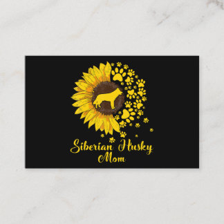 Womens Sunflower Sibirische Husky Mama Hund Lover Visitenkarte