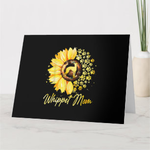 Womens Sunflower Whippet Mom Dog Lover Gift Karte