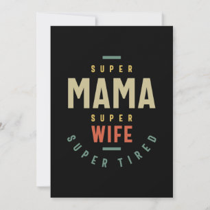 Womens Super Mama Super Ehefrau - Muttergeschenk Dankeskarte