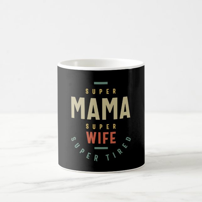 Womens Super Mama Super Ehefrau - Muttergeschenk Kaffeetasse (Mittel)