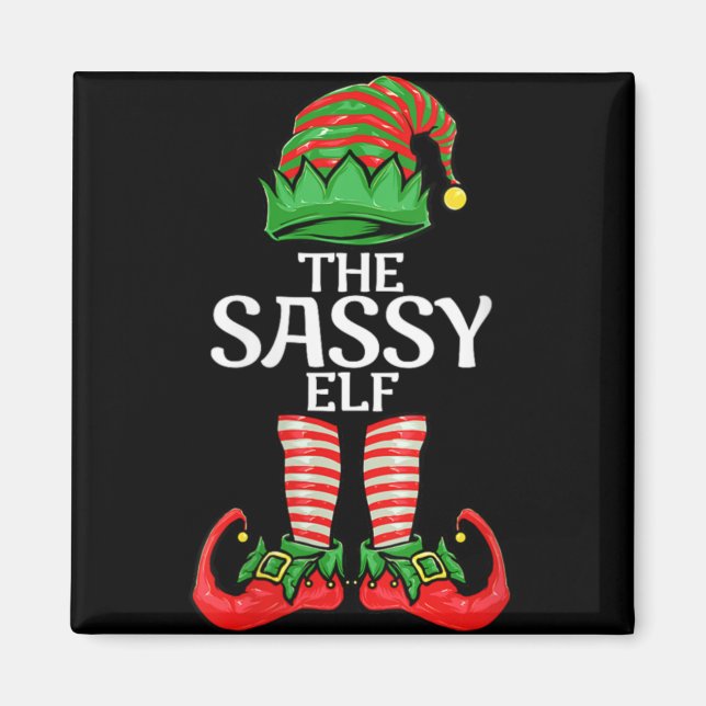 Womens Sy Elf Christmas Family Matching Group V T  Magnet (Vorne)