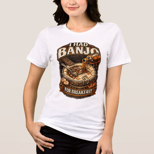 Women's T-Shirt "I had Banjo for Breakfast" Tri-Blend Shirt (Vorderseite)