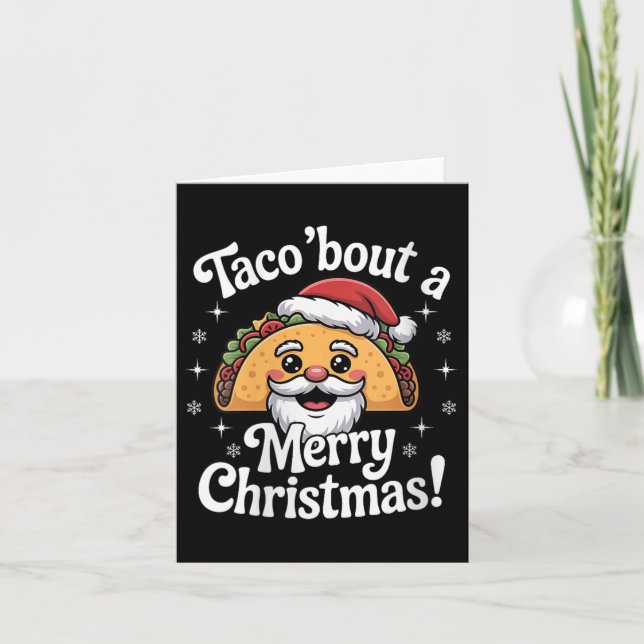 Womens Taco ‘bout A Merry Christmas Food Puns Mexi Karte (Vorderseite)
