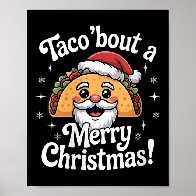 Womens Taco ‘bout A Merry Christmas Food Puns Mexi Poster (Vorne)
