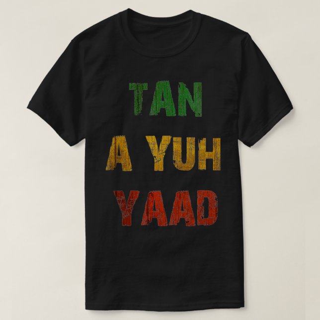 Womens Tan a Yaad, Funny Jamaican Sprichwort VNeck T-Shirt (Design vorne)