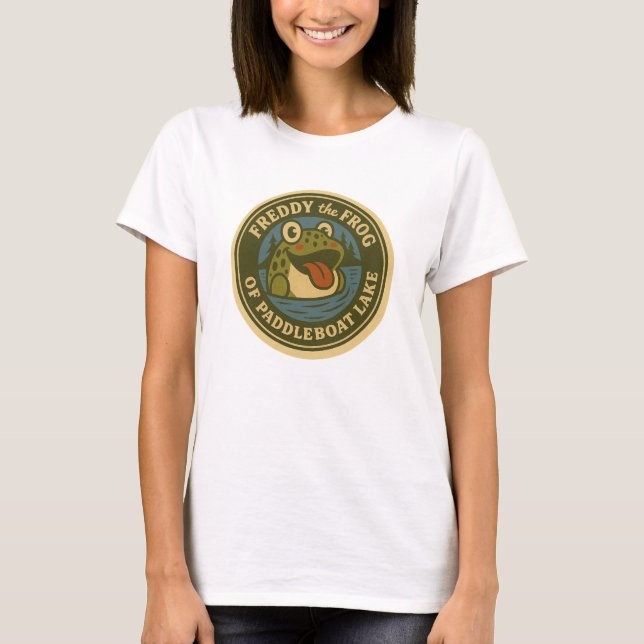 Women's Tee Freddy the Frog on Paddleboat Lake (Vorderseite)