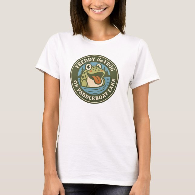 Women's Tee Freddy the Frog on Paddleboat Lake (Vorderseite)