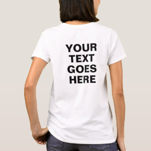 Womens Tee Shirts Back Side Design Custom Add Text