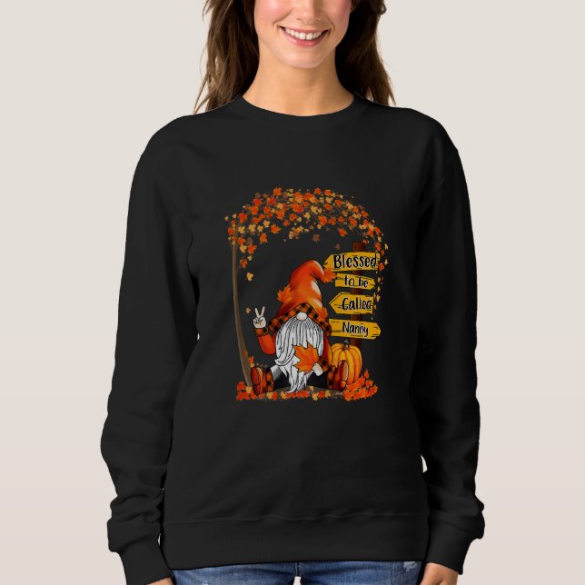 Womens Thankful Blessed To Be Called Nanny Pumpkin Sweatshirt (Vorderseite)