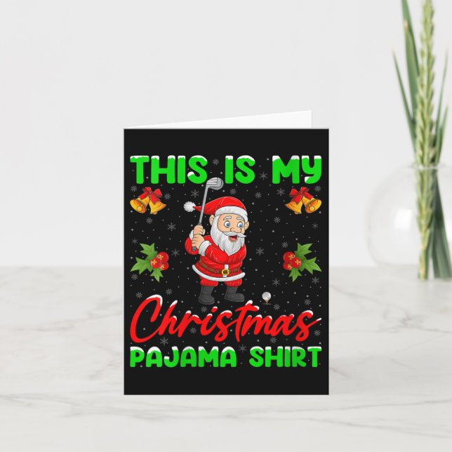 Womens This Is My Christmas Pajamas Funny Santa Pl Karte (Vorderseite)