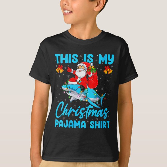 Womens This Is My Christmas Pajamas Funny Santa Ri T-Shirt (Vorderseite)