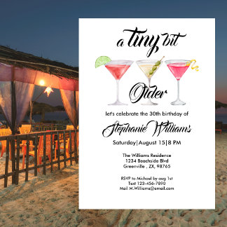 Women's Tini bit older cocktail summer party Einladung