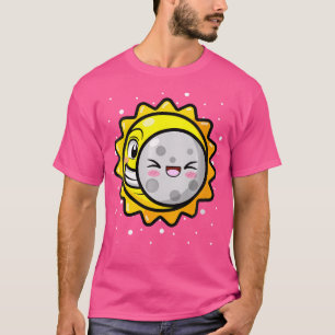 Womens Total Solar Eclipse 2024 Niedlich Kawaii Fu T-Shirt