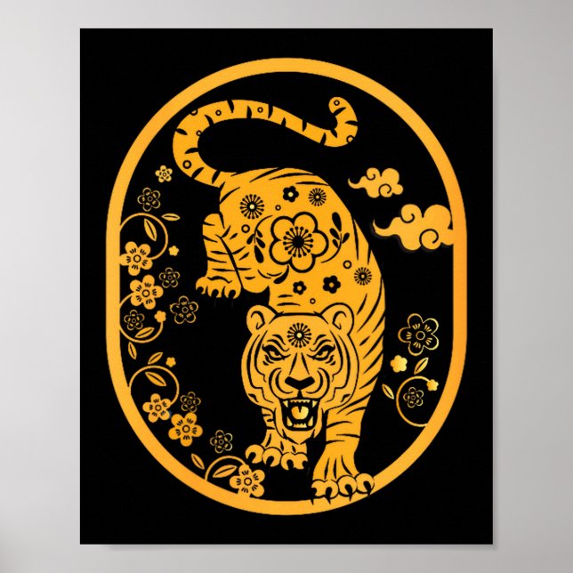 Womens Traditional Art Chinese New Year 2022 Year  Poster (Vorne)