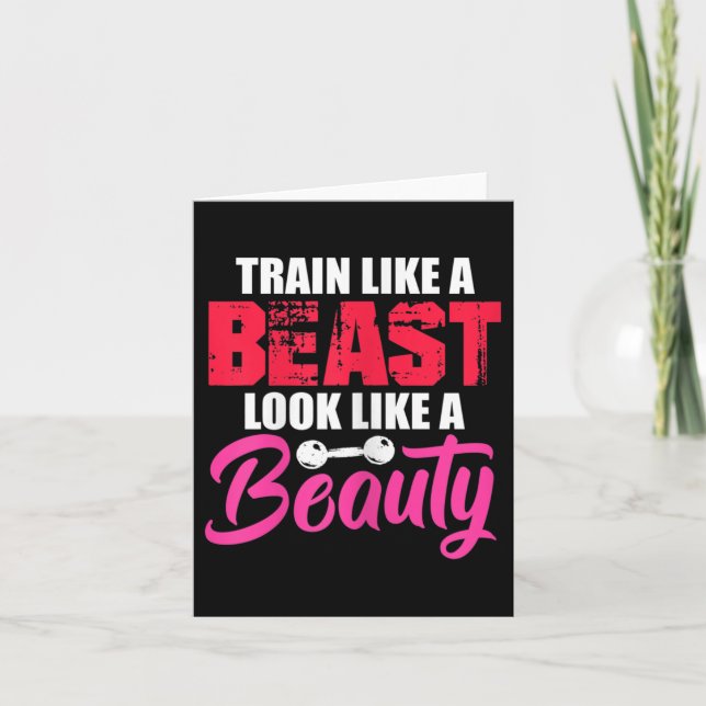 Womens Train Like A Look Like A Beauty Gym Workout Karte (Vorderseite)