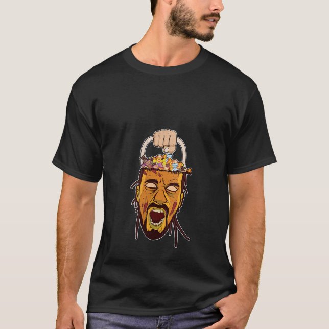 Womens Trick oder Treat Zombie Head Halloween Funn T-Shirt (Vorderseite)
