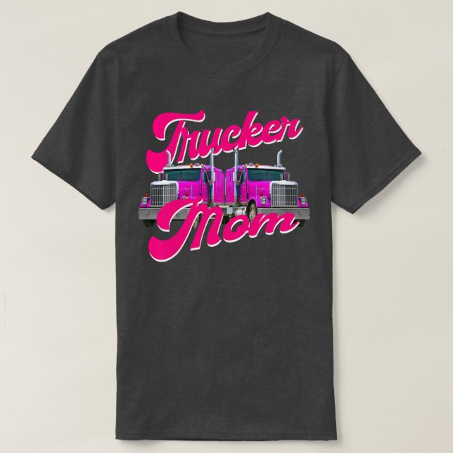Womens Trucker Mama Truck Driver Roadtrain Highway T-Shirt (Design vorne)