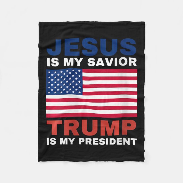 Womens Trump 2020 gibt Jesus ist mein Retter Trump Fleecedecke (Vorderseite)