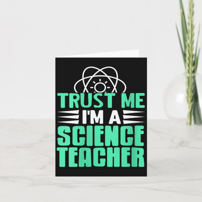 Womens Trust Me I’m Science Teacher With Stem Supe Karte (Vorderseite)