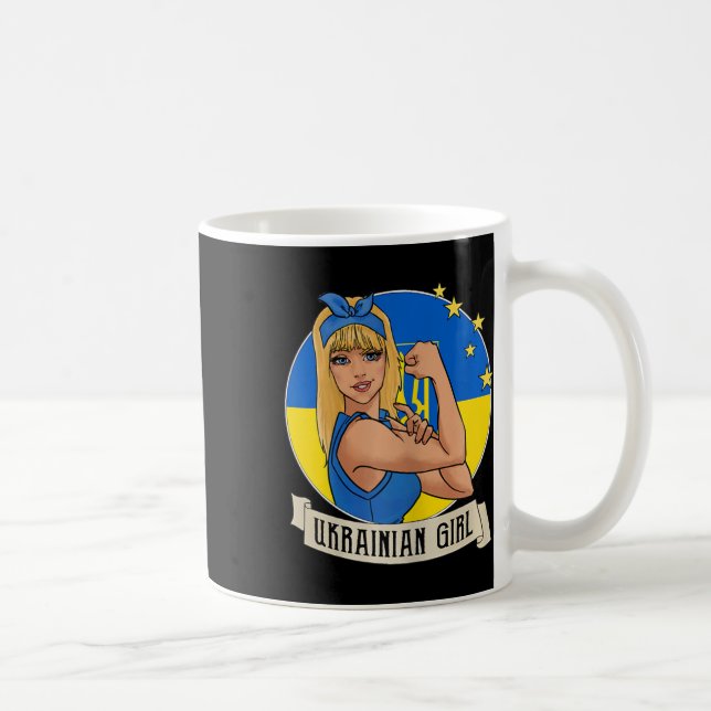 Womens Ukrainian Girl Ukraine Flag Merchandise Ukr Kaffeetasse (Rechts)