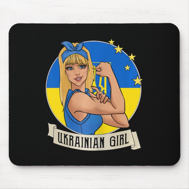 Womens Ukrainian Girl Ukraine Flag Merchandise Ukr Mousepad (Vorne)