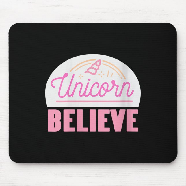 Womens Unicorn glauben Sitive Magic Fantasy Rainbo Mousepad (Vorne)