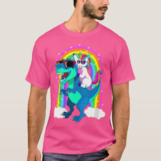 Womens Unicorn Reiten Trex Dinosaur Geschenk Girls T-Shirt