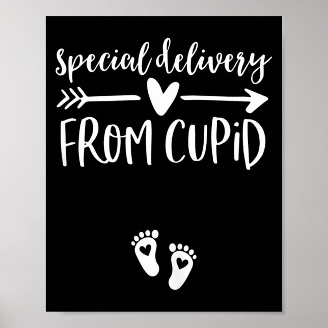 Womens Valentines Day Couples Pregnancy Announceme Poster (Vorne)