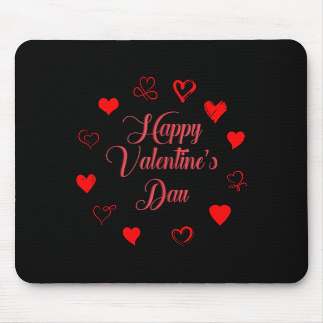 Womens Valentine's Day Love Heart Printed Casual G Mousepad (Vorne)