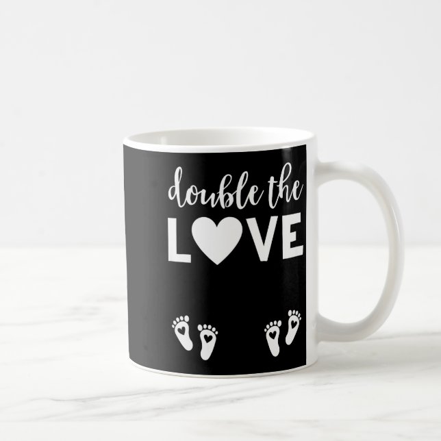 Womens Valentines Day Twin Pregnancy Announcemen V Kaffeetasse (Rechts)