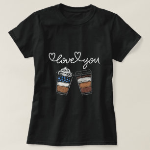 Womens Valentinstag Coffee Lover Geschenk T-Shirt