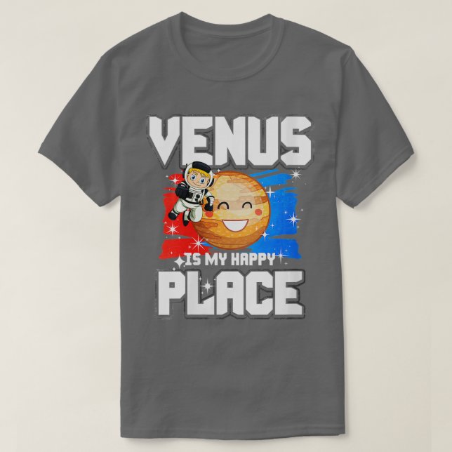 Womens Venus ist mein glücklicher Ort VNeck T-Shirt (Design vorne)