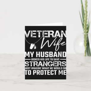 Womens Veteran Ehefrau Army Husband Soldier Sprich Karte